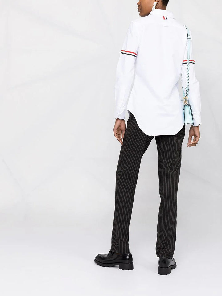 Thom-Browne-Classic-Long-Sleeve-Round-Collar-Blouse-White-4