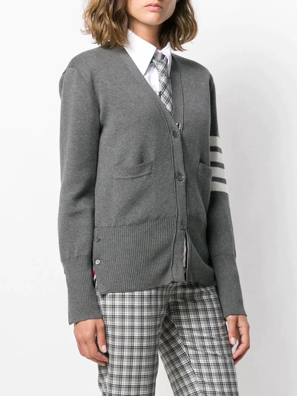 Thom-Browne-Classic-Milano-Stitch-Cardigan-Grey-3