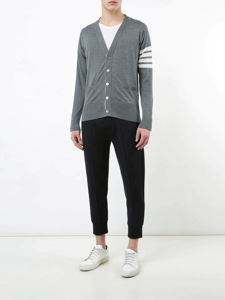 Thom-Browne-Classic-V-Neck-Cardigan-Grey-2