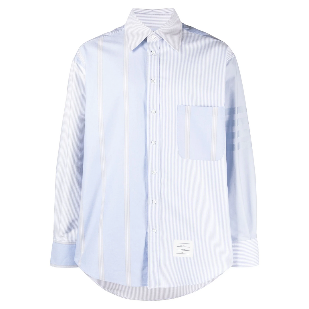 Cotton 4-Bar Oversized Shirt