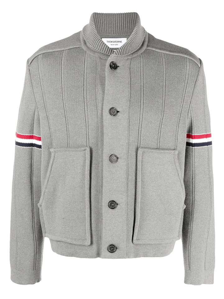Thom-Browne-Double-Face-Shawl-Collar-Jacket-Light-Grey-1