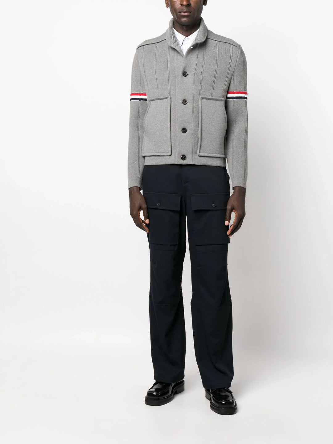 Thom-Browne-Double-Face-Shawl-Collar-Jacket-Light-Grey-2