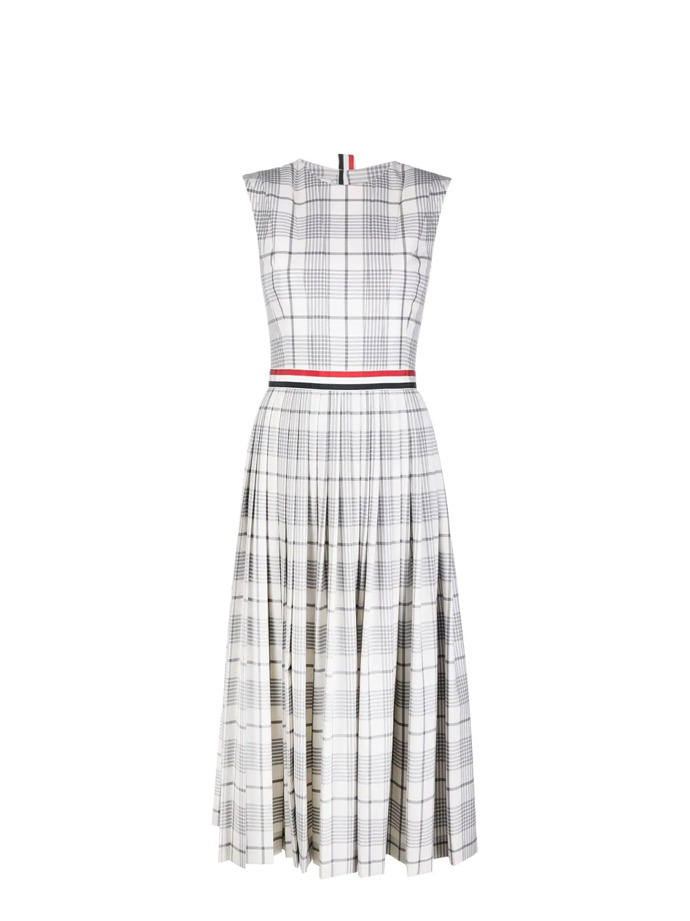 Thom Browne High Waisted Narrow Pleated Dress Grey 1