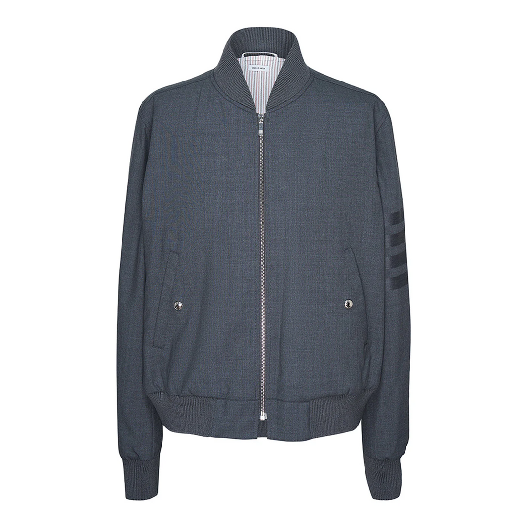 Knit Rib Blouson Jacket With 4Bar