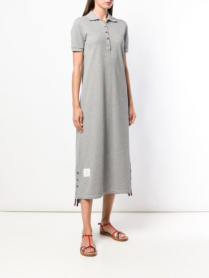 Thom-Browne-Long-A-Line-Polo-Dress-Light-Grey-3