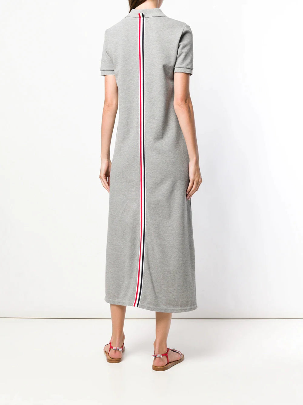 Thom-Browne-Long-A-Line-Polo-Dress-Light-Grey-4