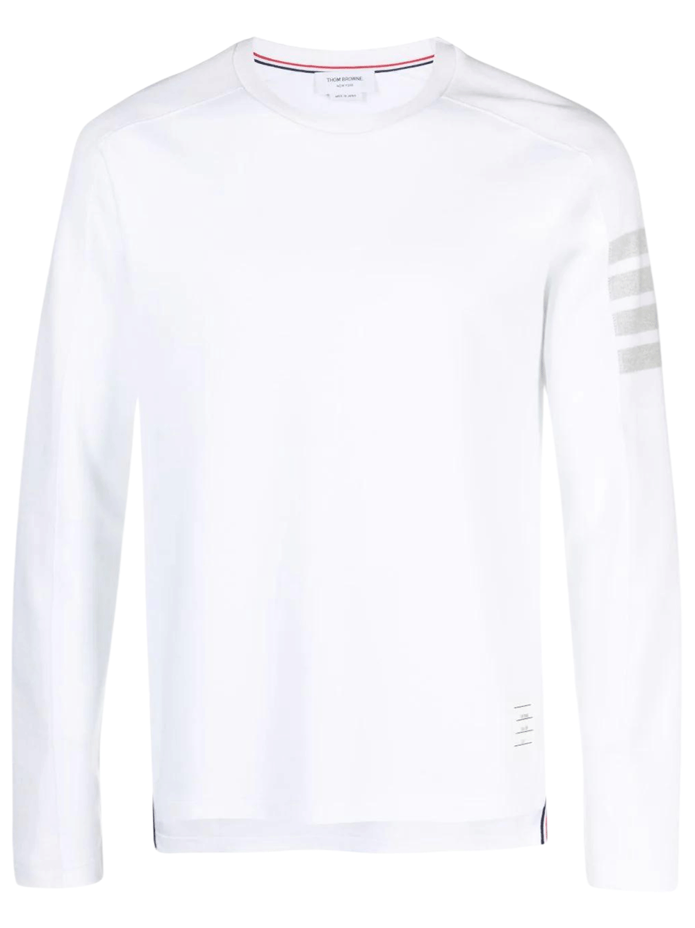 Thom-Browne-Long-Sleeve-Tee-With-4-Bar-Stripe-White-1