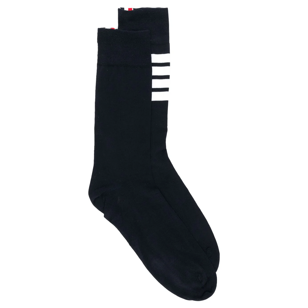 Mid Calf Socks With White 4 Bar