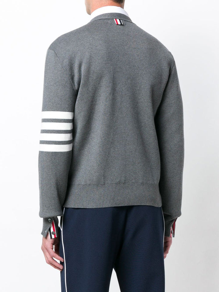 Thom-Browne-Milano-Stitch-V-Neck-Cardigan-Grey-4