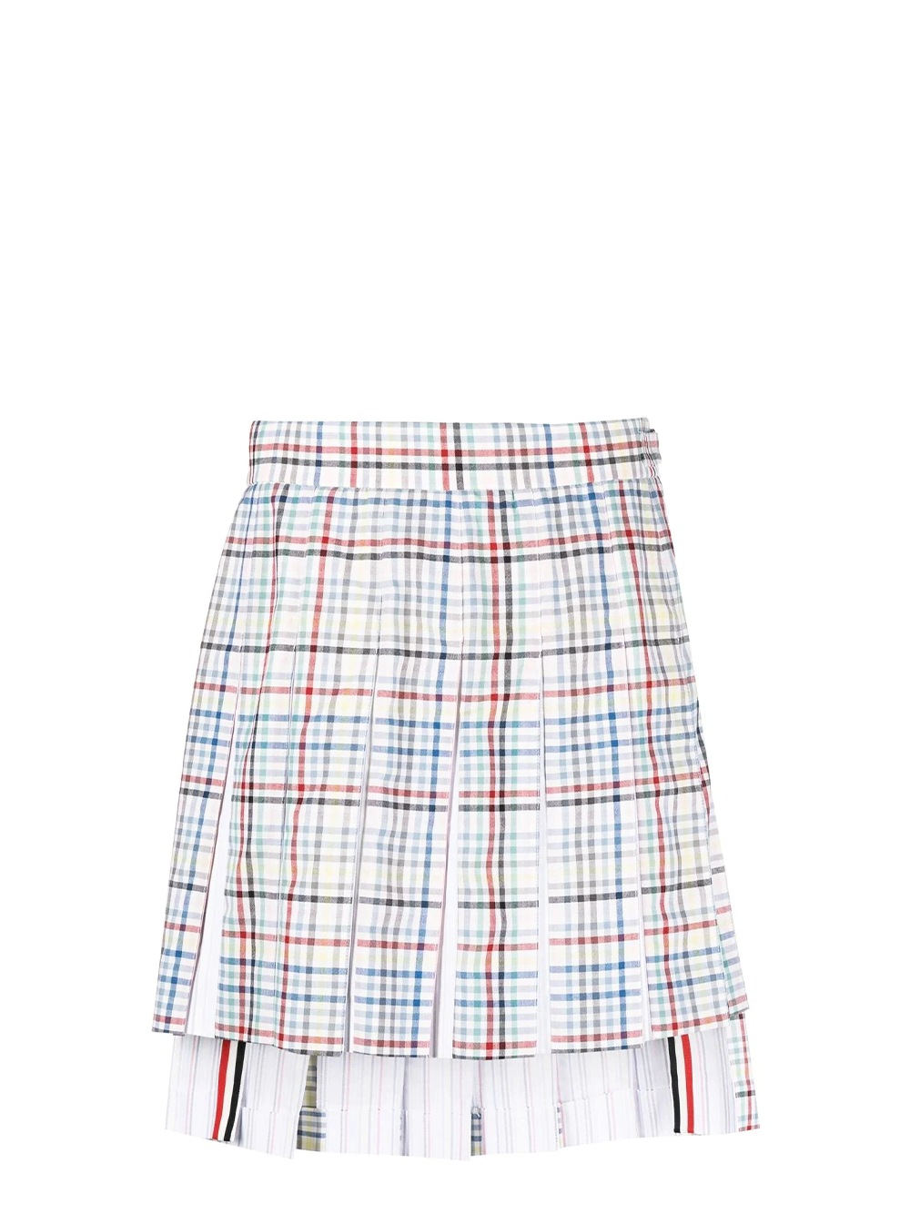 Thom Browne Mini Dropped Back Pleated Skirt Multi 1