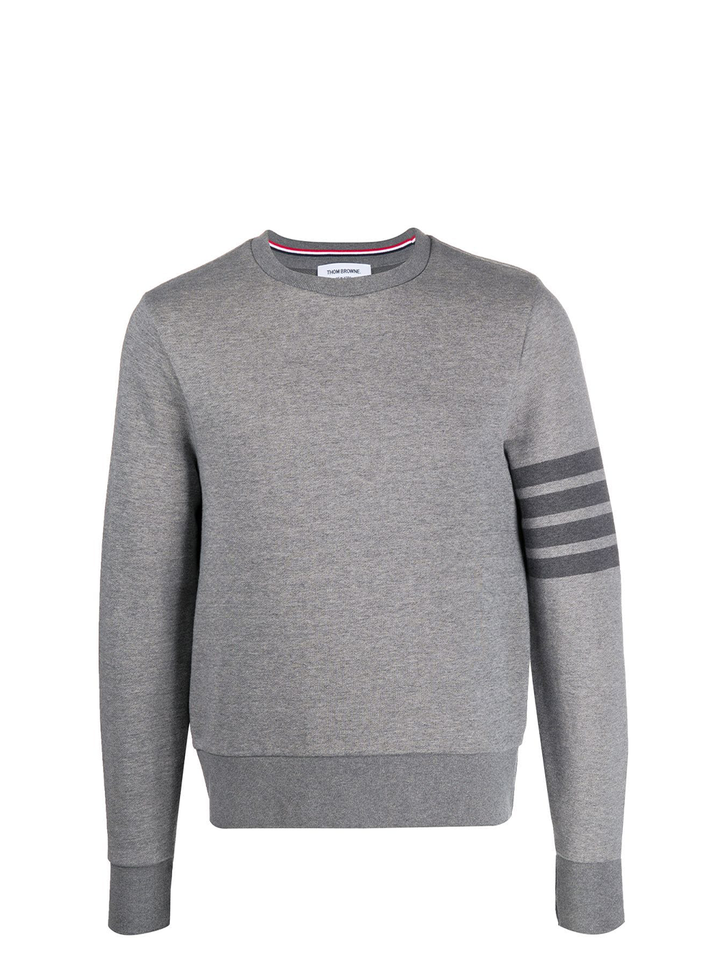 Thom Browne Relaxed Fit Crew Neck Sweatshirt Grey 1