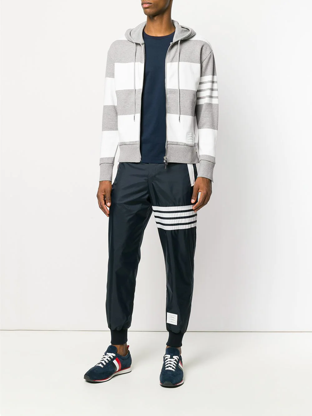 Thom Browne Relaxed Fit Tee With Side Slit Navy 2