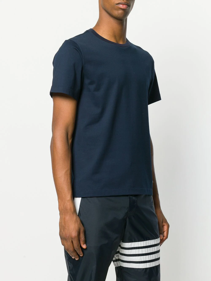 Thom Browne Relaxed Fit Tee With Side Slit Navy 3