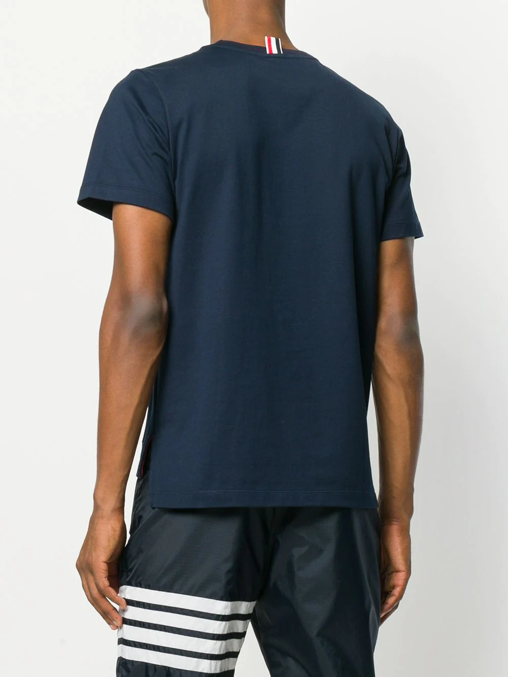Thom Browne Relaxed Fit Tee With Side Slit Navy 4
