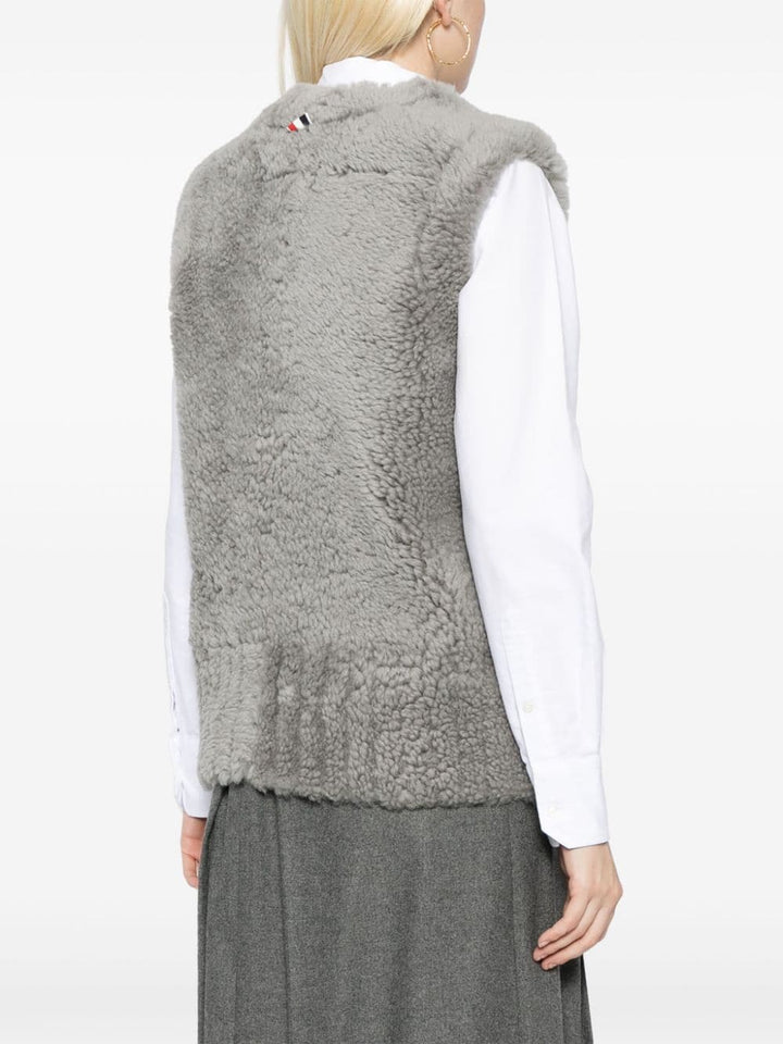 Thom-Browne-Shearling-Cardigan-Vest-Grey-4