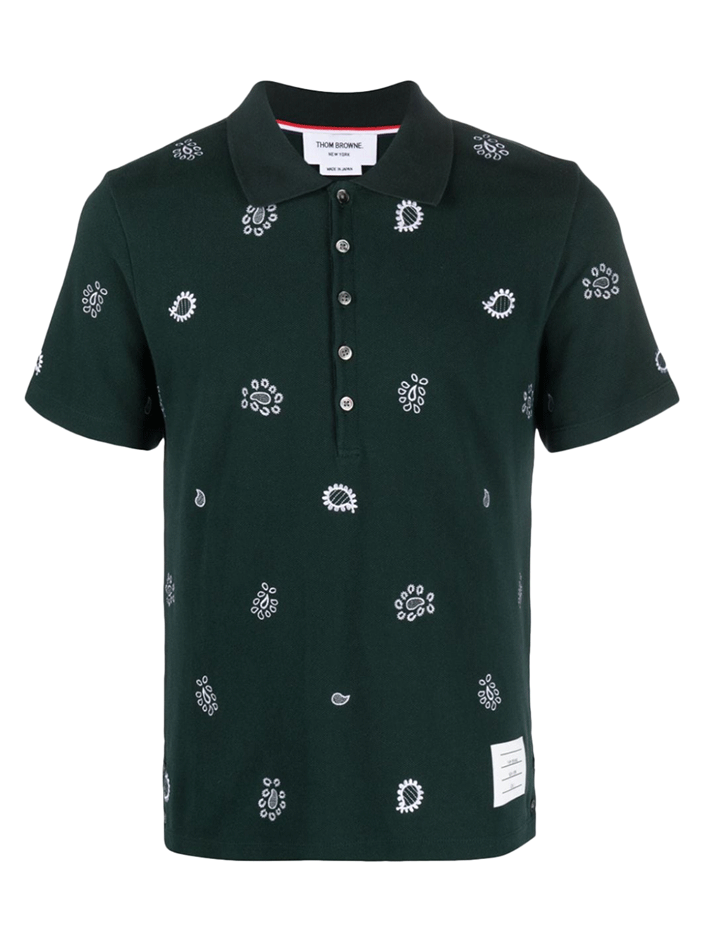 Thom-Browne-Short-Sleeve-Polo-W-All-Over-Print-Green-1