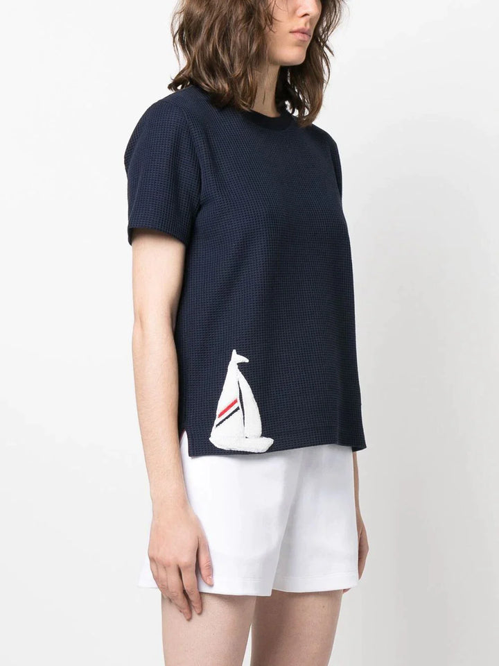 Thom Browne Short Sleeve Tee Navy 03