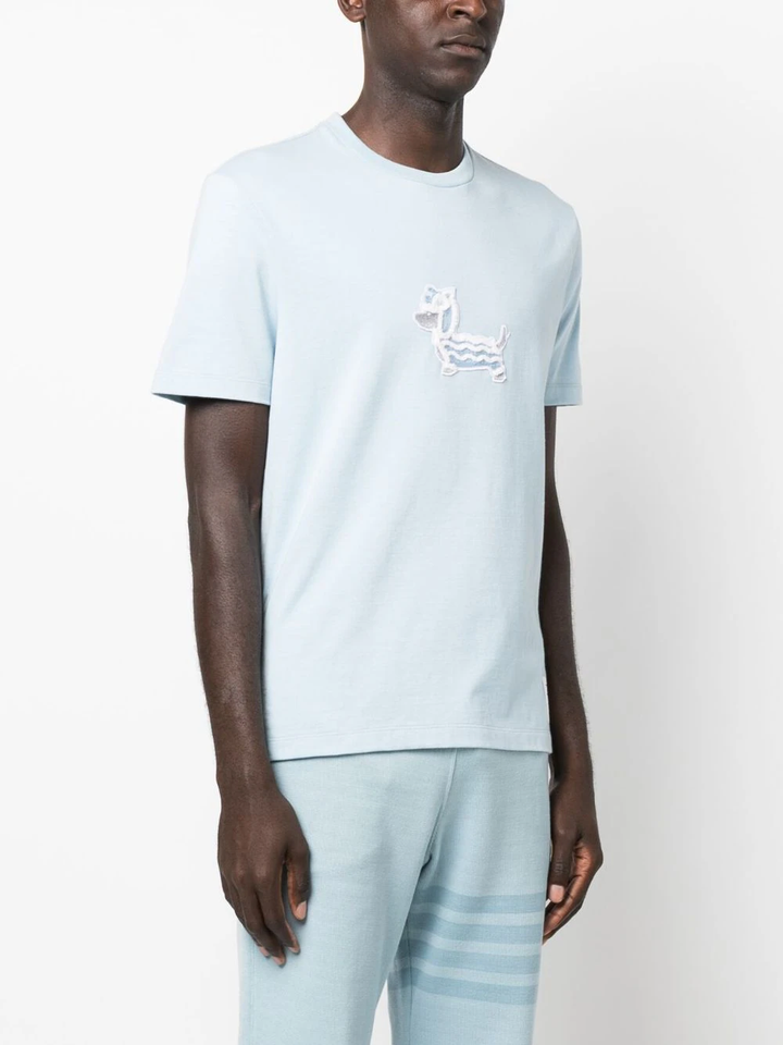 Thom-Browne-Short-Sleeve-Tee-With-Dragon-Hector-Blue-3