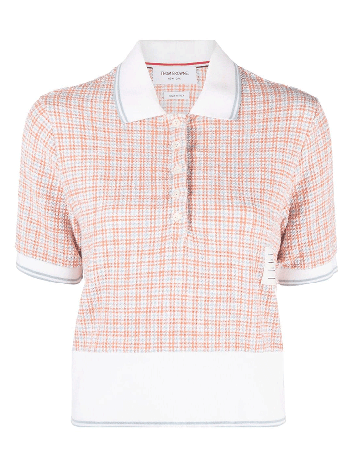 Thom-Browne-Shrunken-Short-Sleeve-Polo-Orange-1