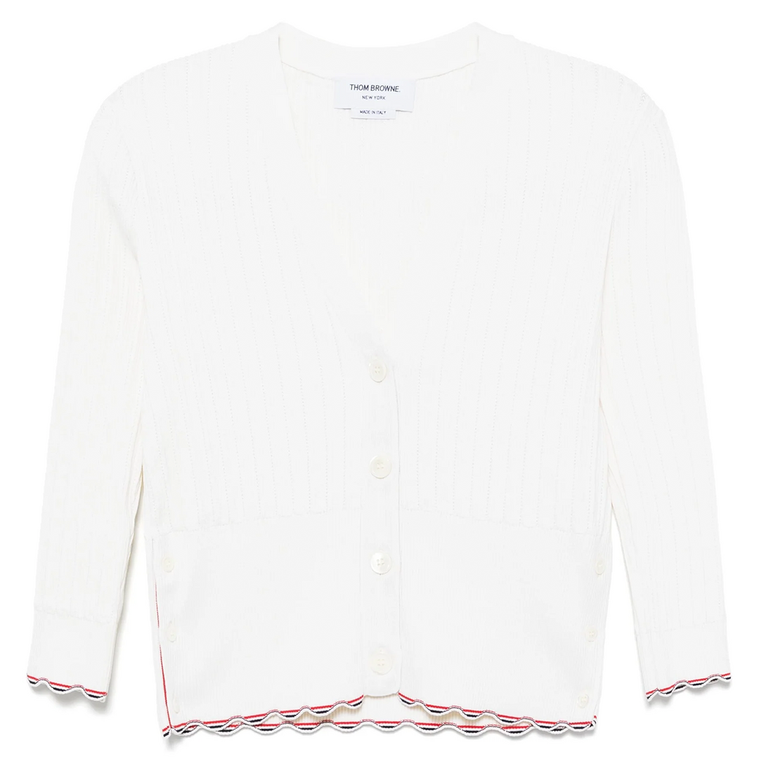 Áo khoác cardigan cổ V bằng cotton lụa cho nữ