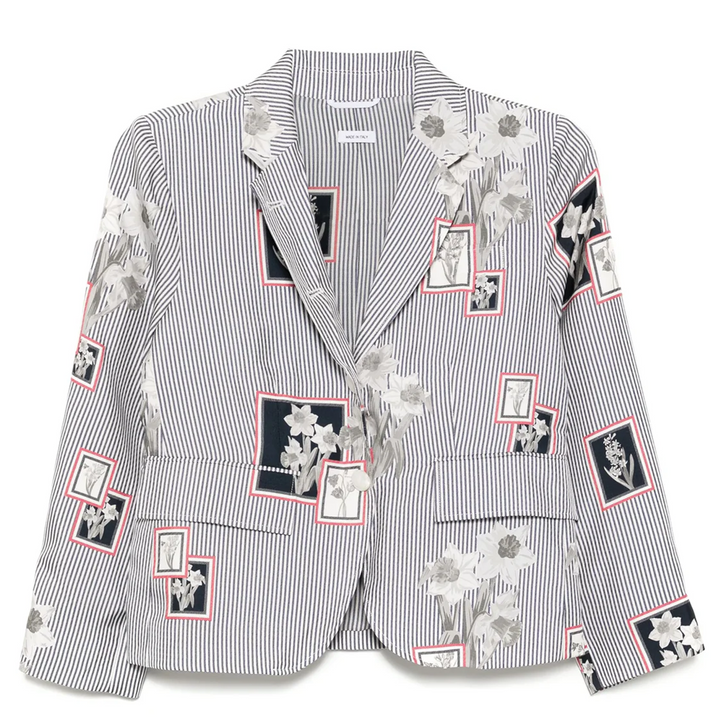 Áo khoác thể thao nữ tay cao khung hoa lụa twill