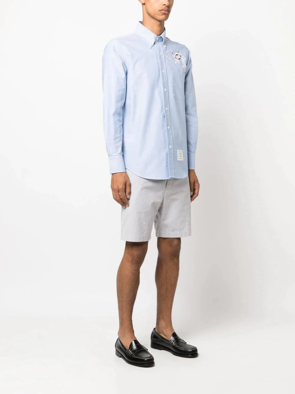 Thom-Browne-Straight-Fit-Button-Down-Shirt-Light-Blue-2