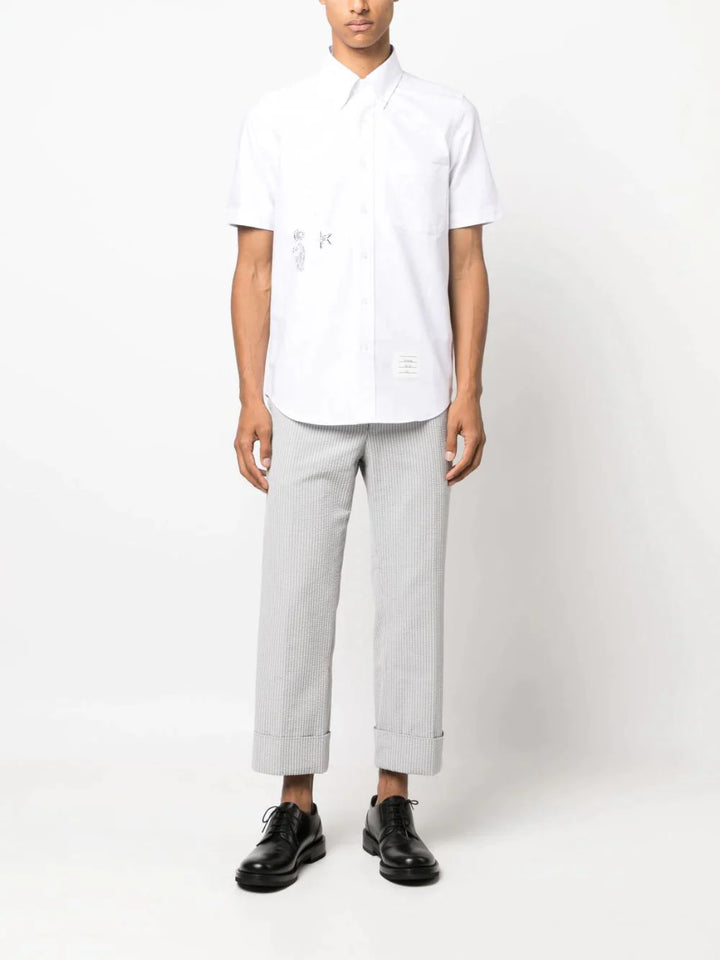 Thom-Browne-Straight-Fit-Button-Down-Shirts-White-2