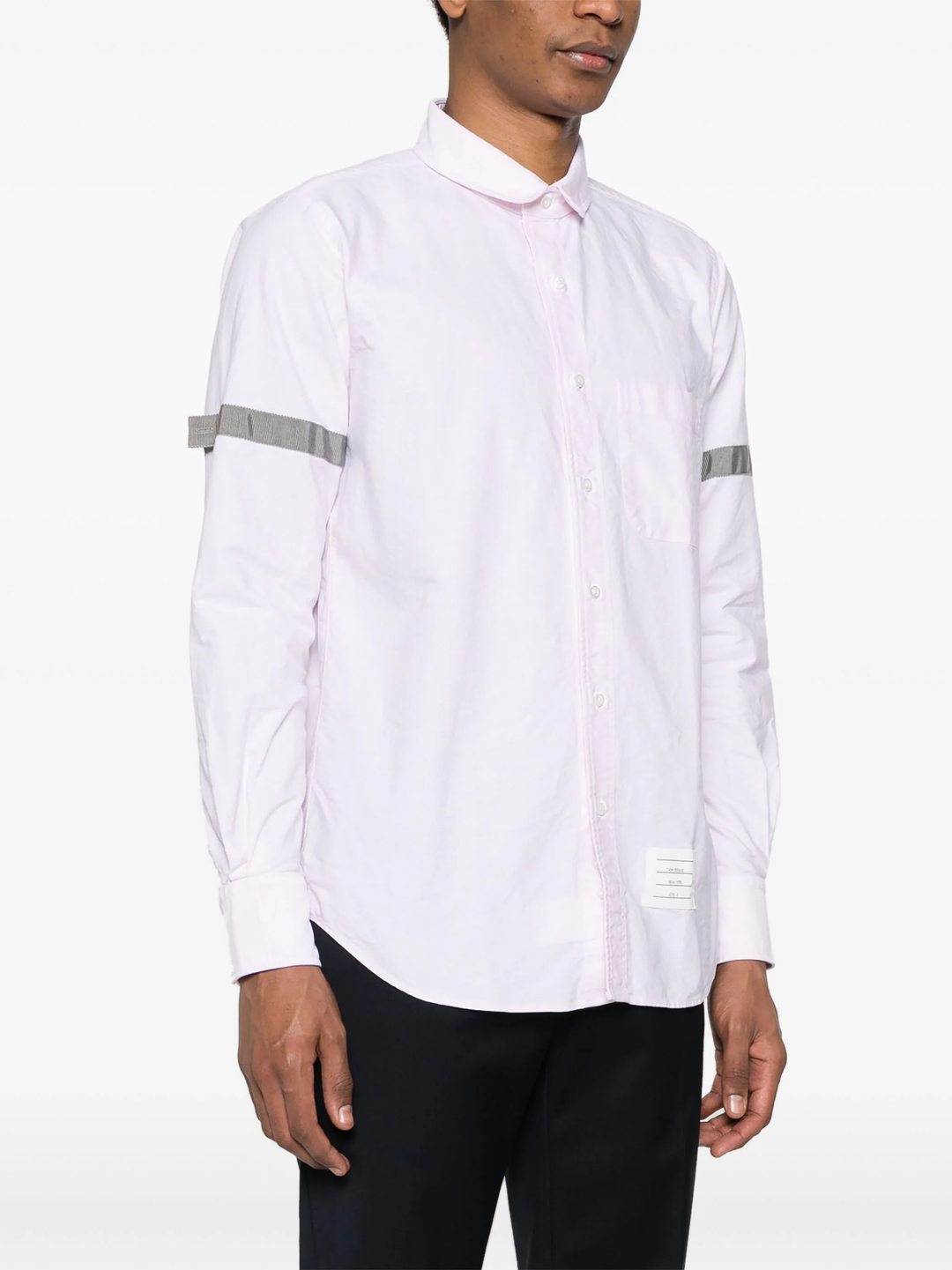 Thom-Browne-Straight-Fit-Mini-Round-Collar-Shirt-Pink-3