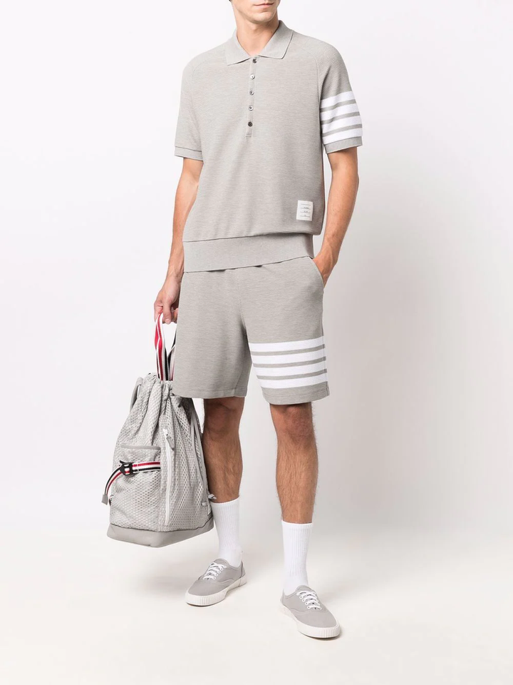 Thom Browne Sweat Shorts With 4Bar In Cotton Light Grey 2