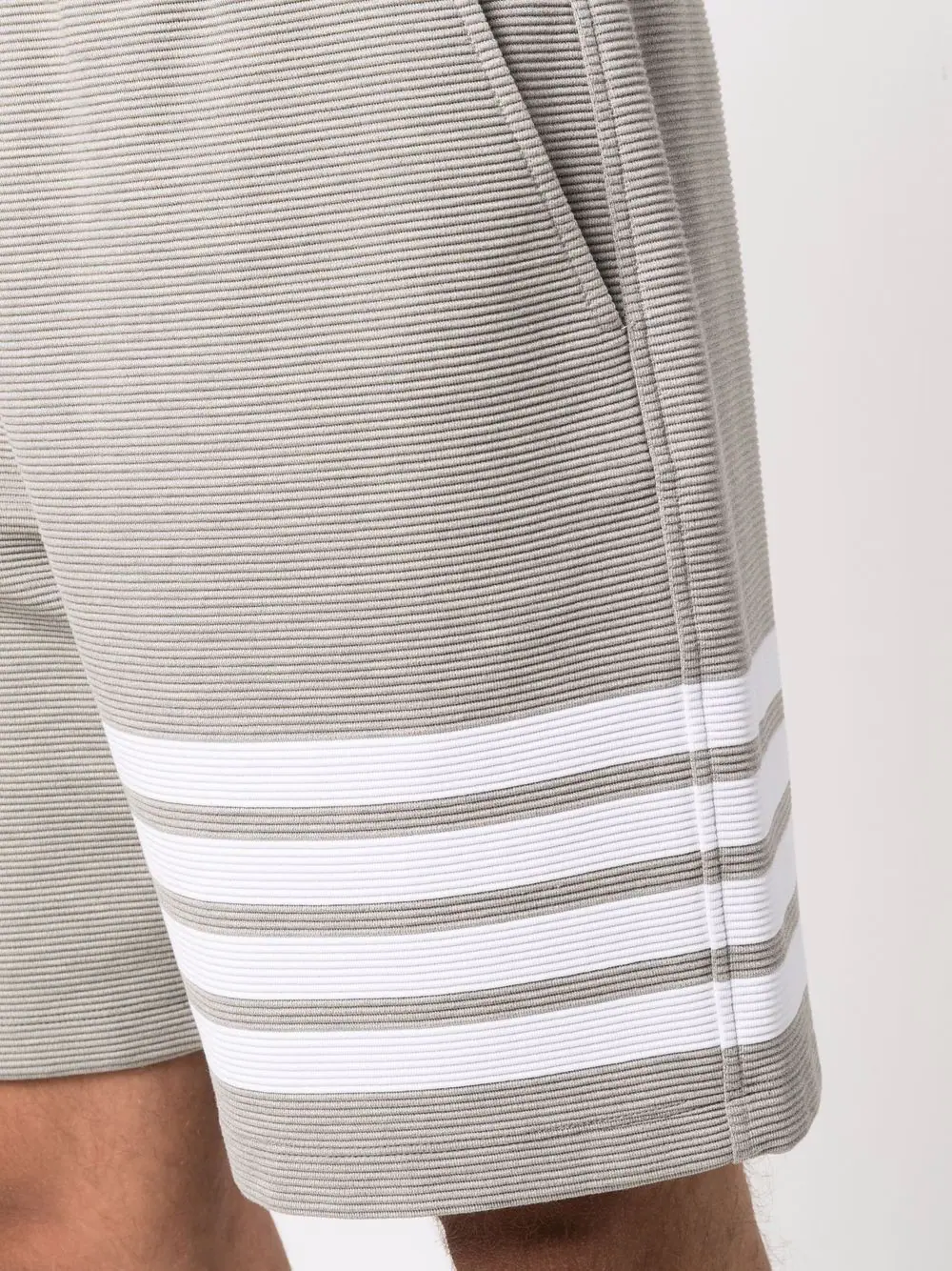 Thom Browne Sweat Shorts With 4Bar In Cotton Light Grey 5