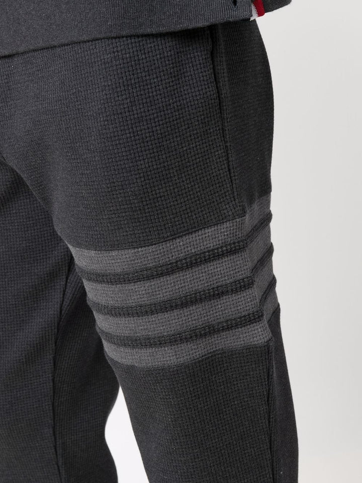 Thom Browne Sweatpants In Waffle With 4 Bar Charcoal 5