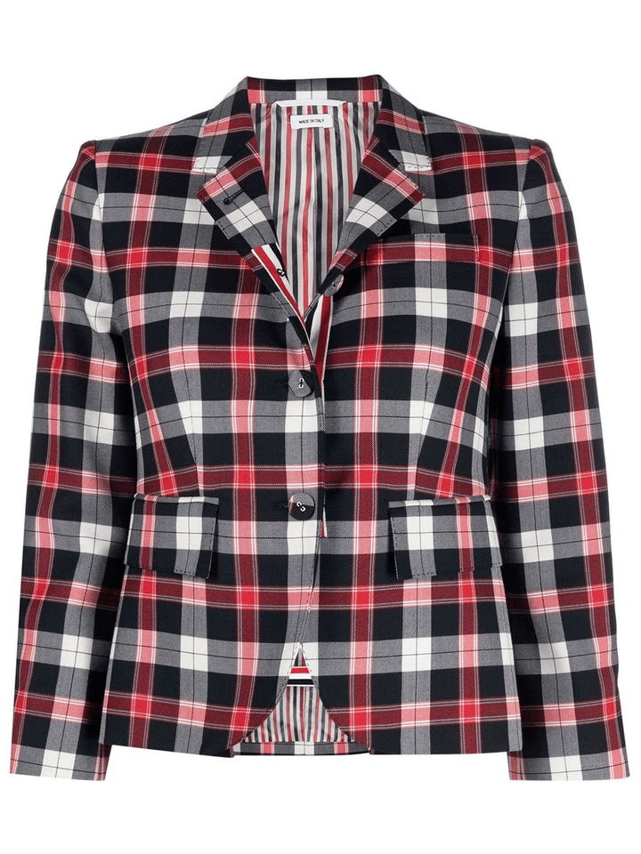 Thom-Browne-Tartan-Twill-High-Armhole-Sport-Coat-Multi-1