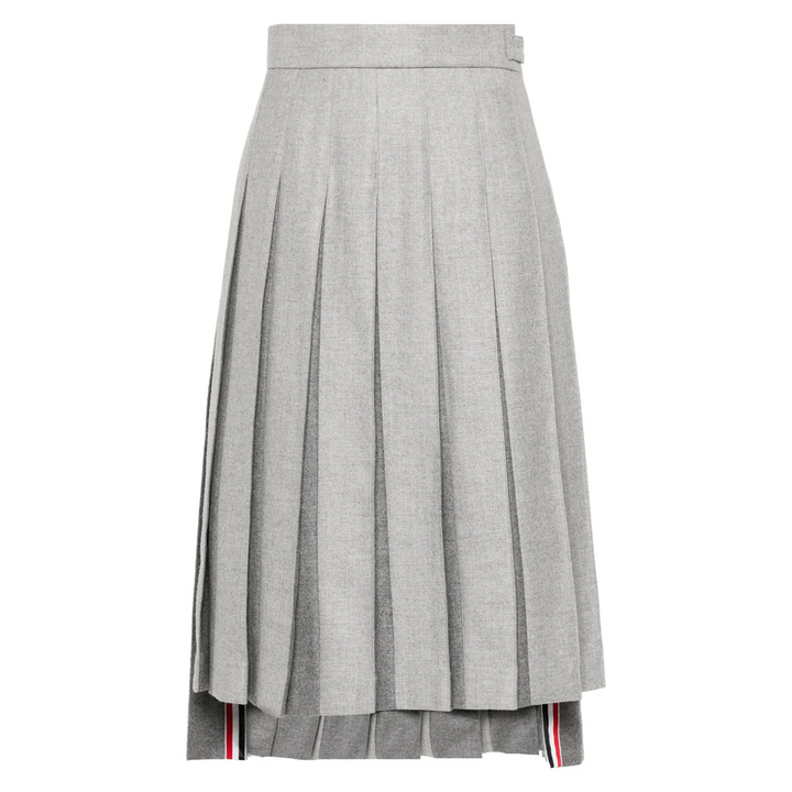 Wool Flannel Pleated Skirt
