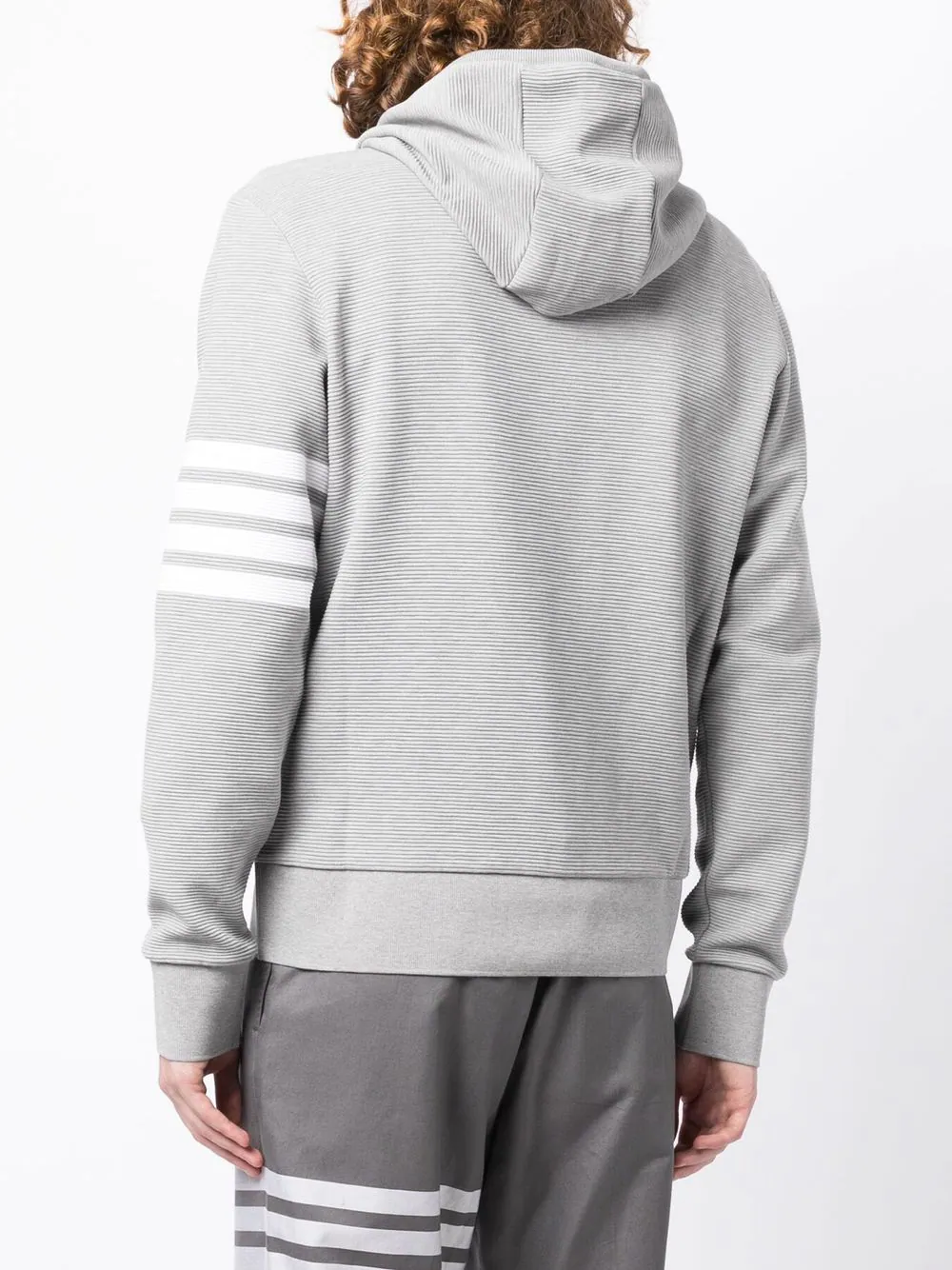 Thom-Browne-Zip-Hoodie-With-4Bar-In-Cotton-Light-Grey-4