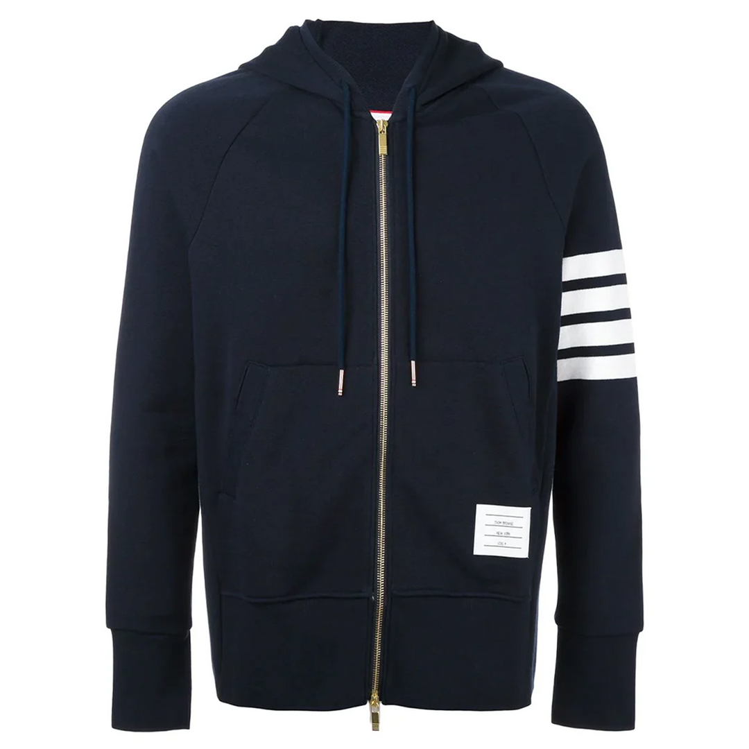 Classic Full Zip Hoodie With Elastic