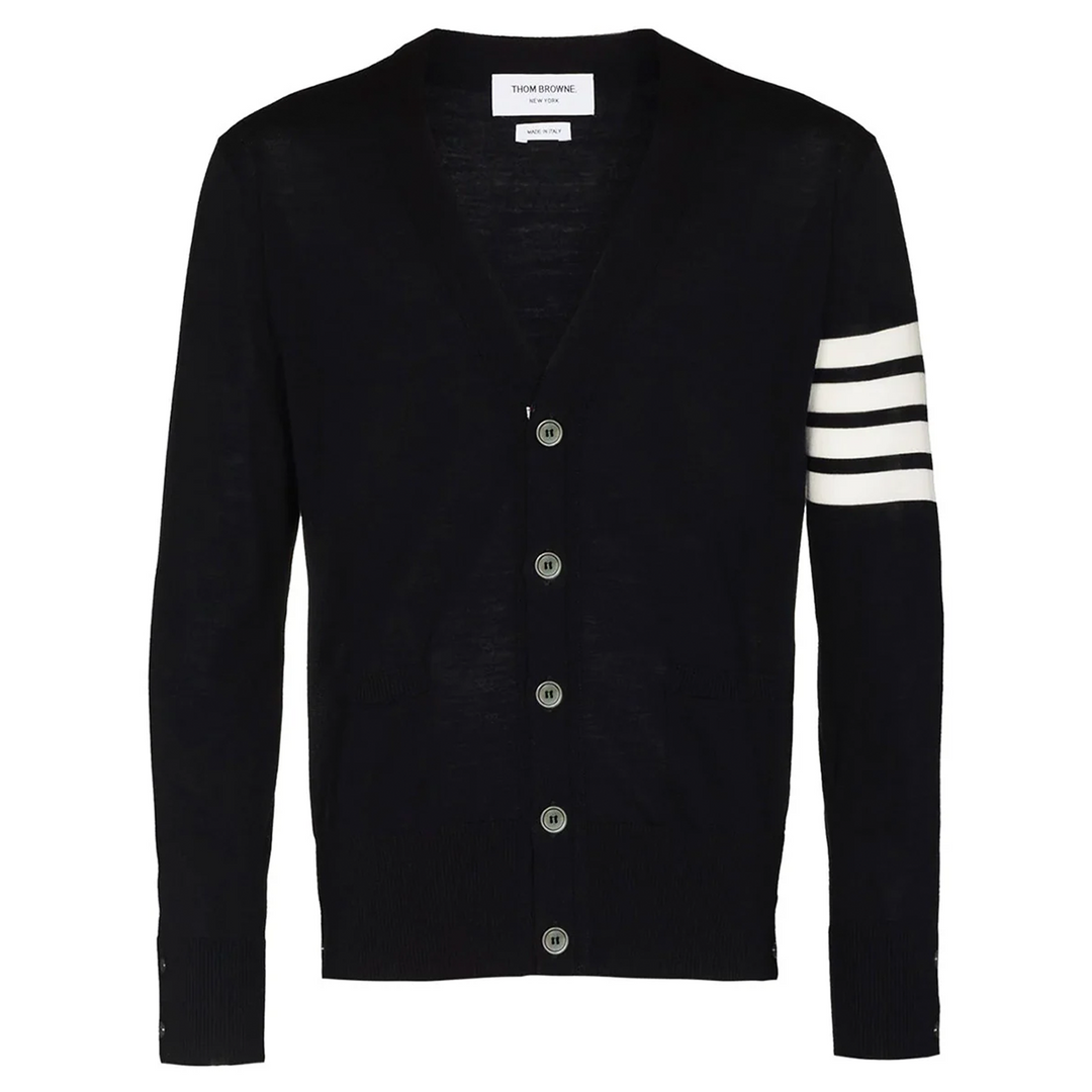 Classic V-Neck Cardigan With 4 Bar