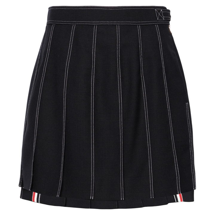 Dropped Back Mini Pleated Skirt