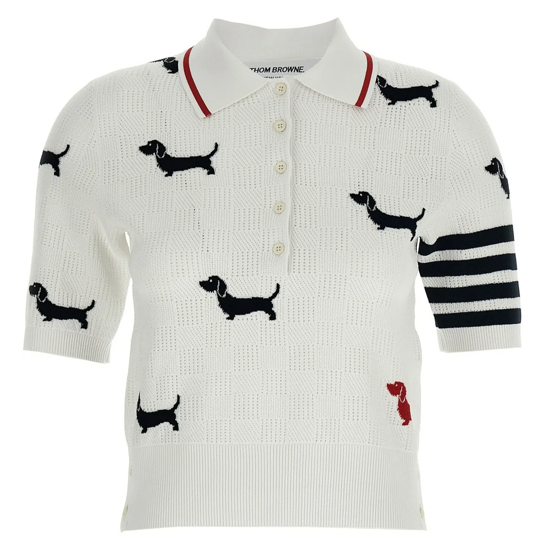 Hector Intarsia Pointelle Jacquard Polo Women