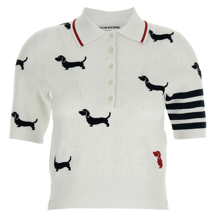 Hector Intarsia Pointelle Jacquard Polo Women