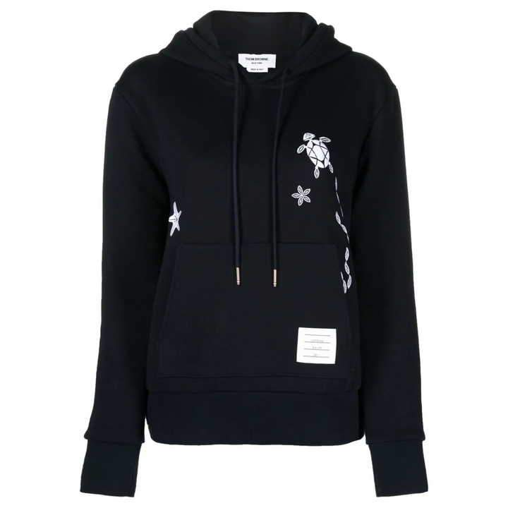 Nautical Embroidery Cotton Hoodie