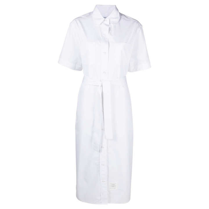 Solid Poplin Midi Shirt Dress