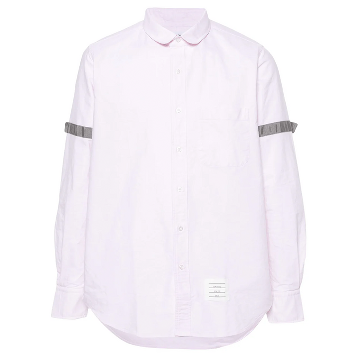 Straight Fit Mini Round Collar Shirt