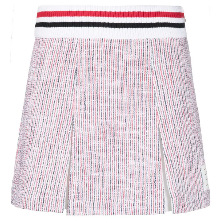 Tweed Seersucker Pleated Skirt