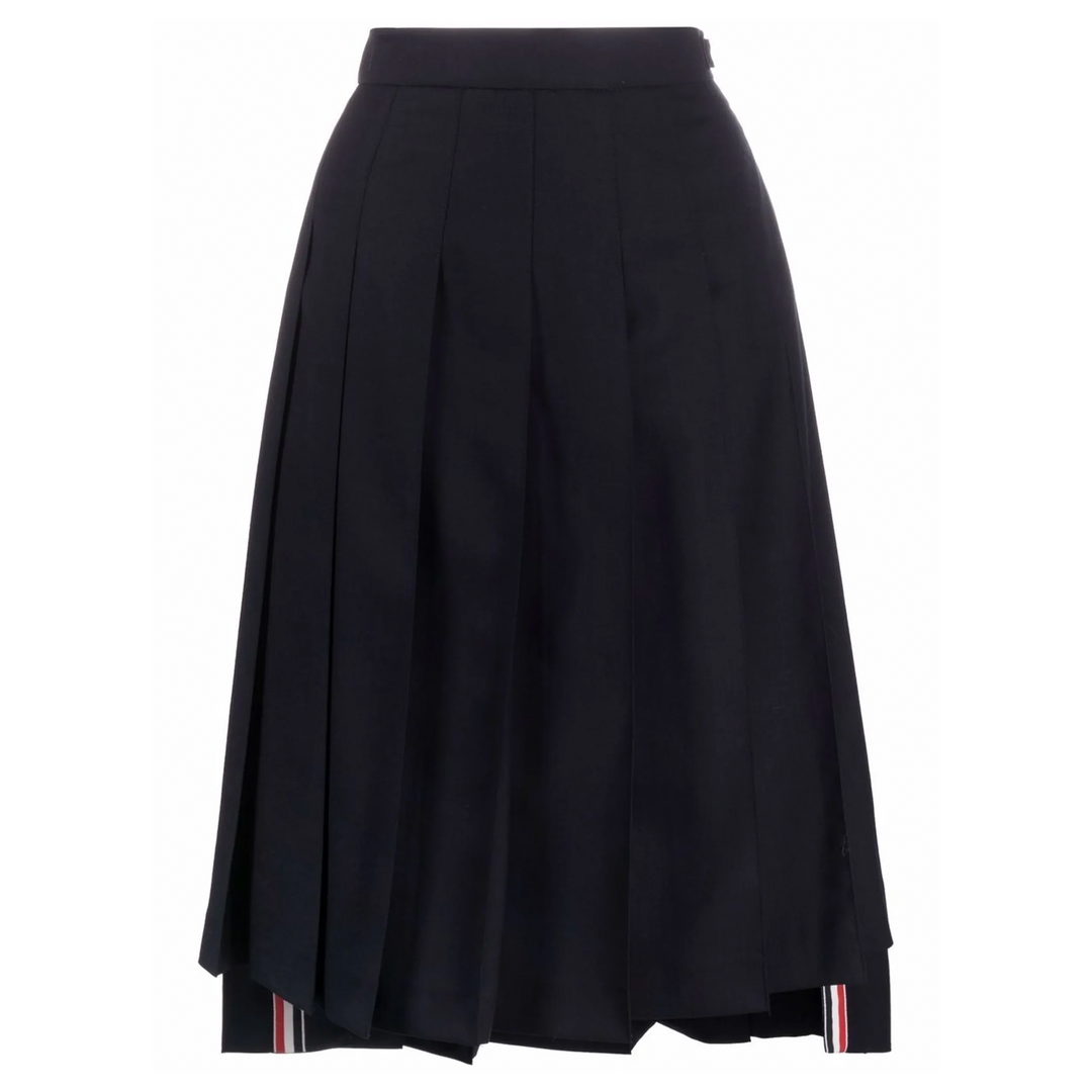 Twill Pleated Midi Skirt