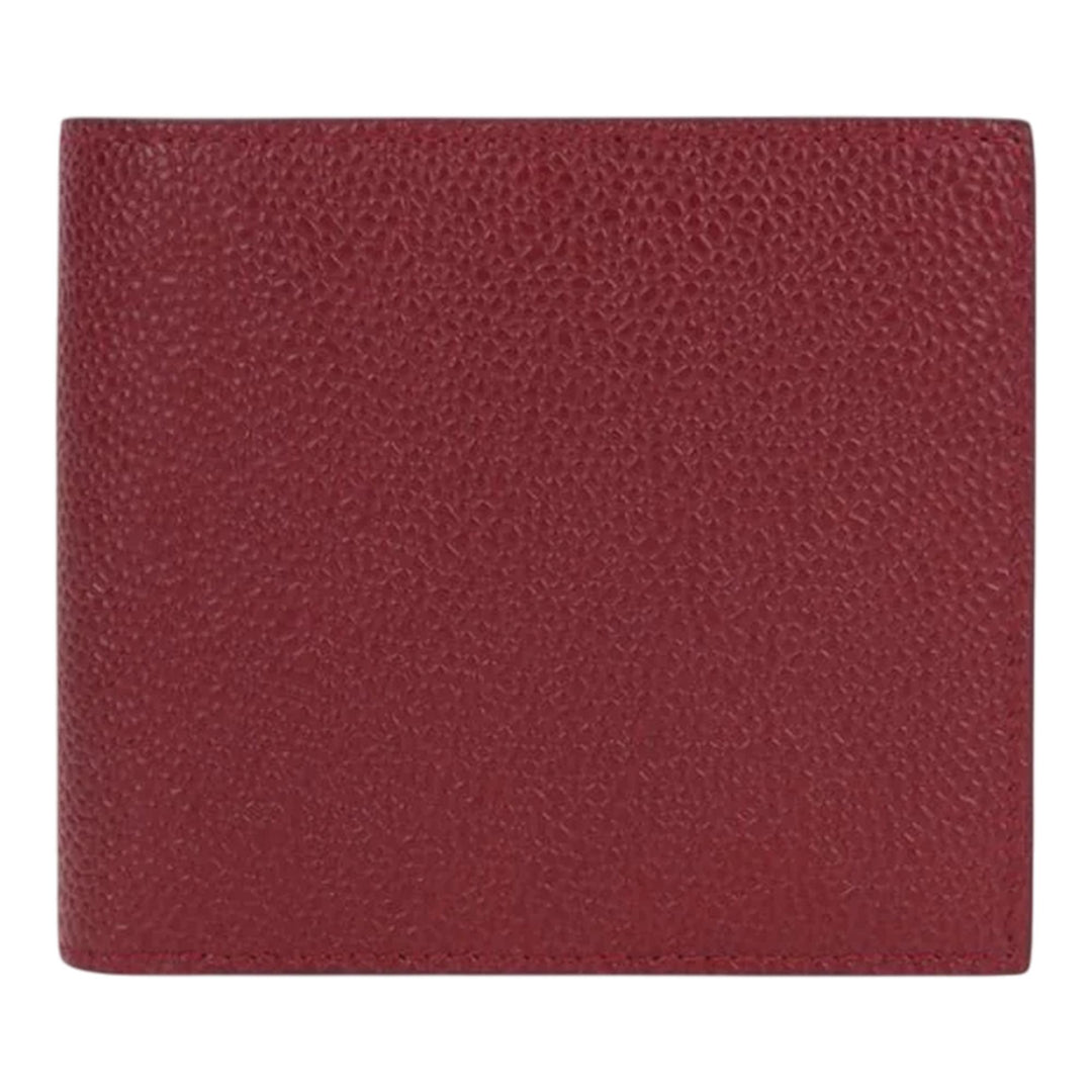 Club21 - Thom Browne - Billfold In Pebble Grain Leather Men - WALLETS - Burgundy