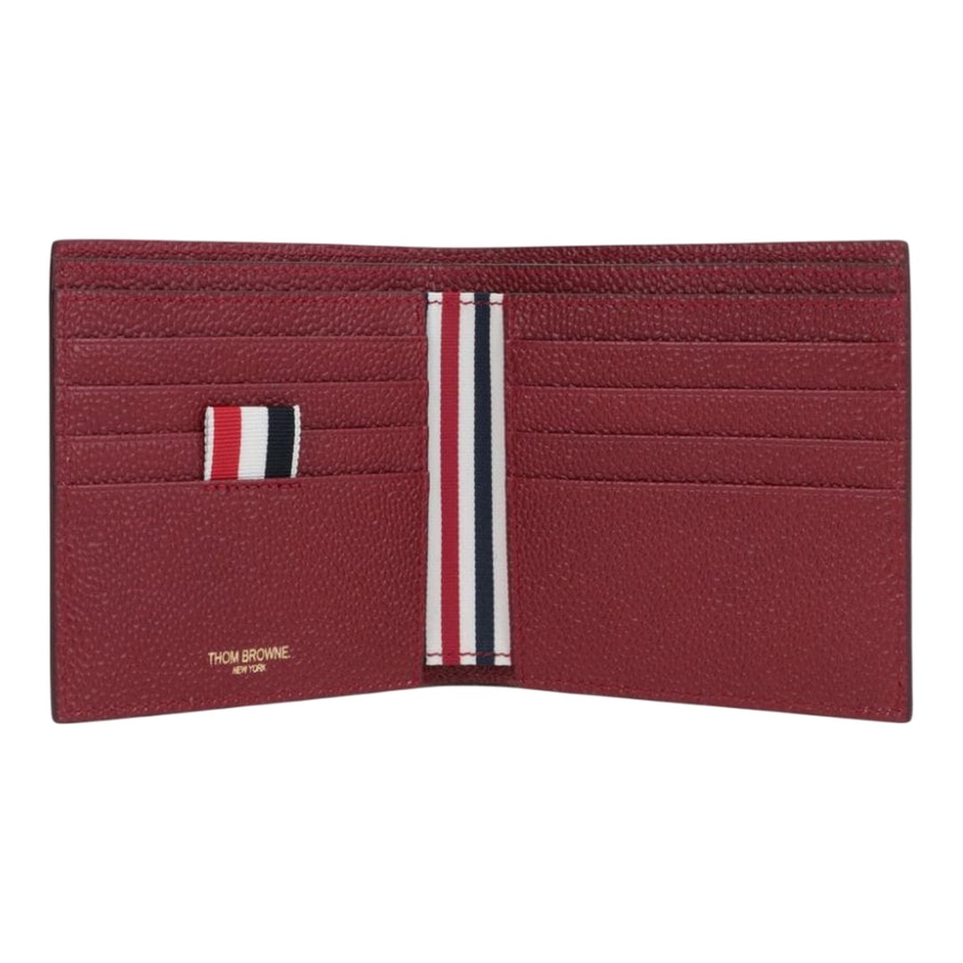 Club21 - Thom Browne - Billfold In Pebble Grain Leather Men - WALLETS - Burgundy