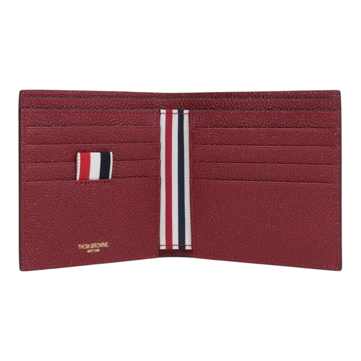 Club21 - Thom Browne - Billfold In Pebble Grain Leather Men - WALLETS - Burgundy