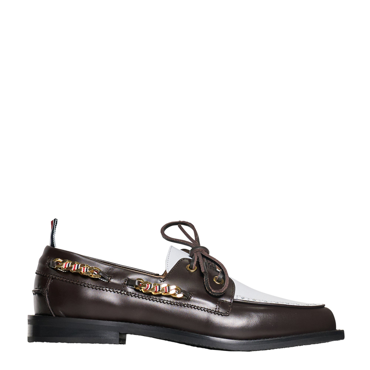 Boat Shoe With Leather Layered