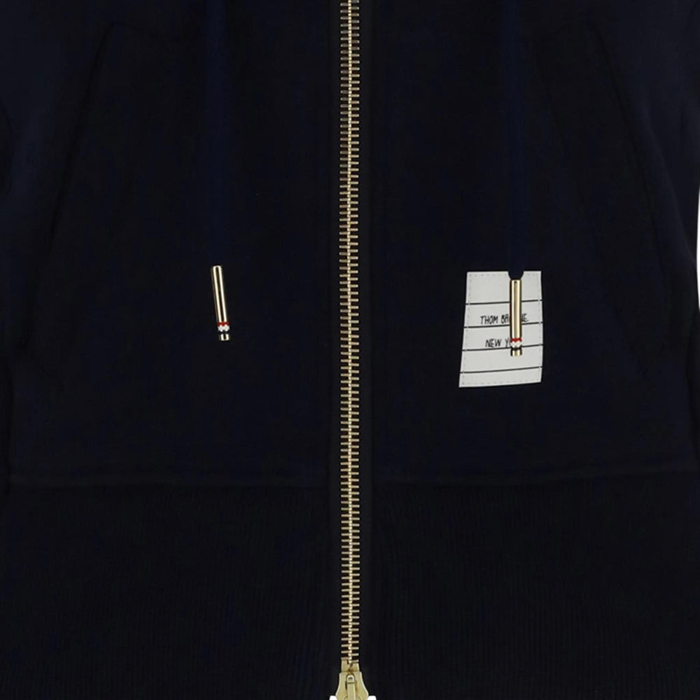 Club21 - Thom Browne - Classic Loopback 4-Bar Full Zip Hoodie Women - JACKETS - Navy