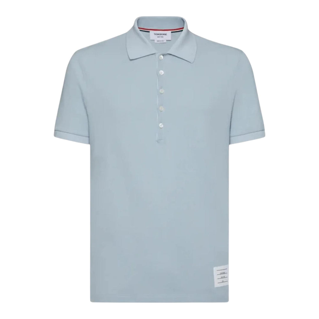Club21 - Thom Browne - Classic Pique 4-Bar Polo Men - POLOS - Light Blue